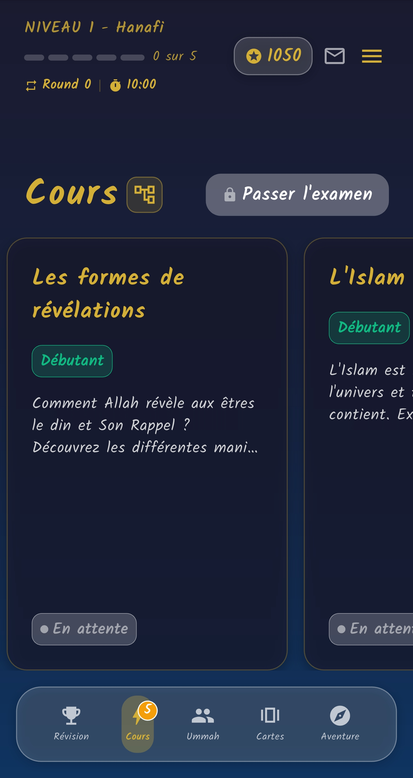 Écran d'accueil