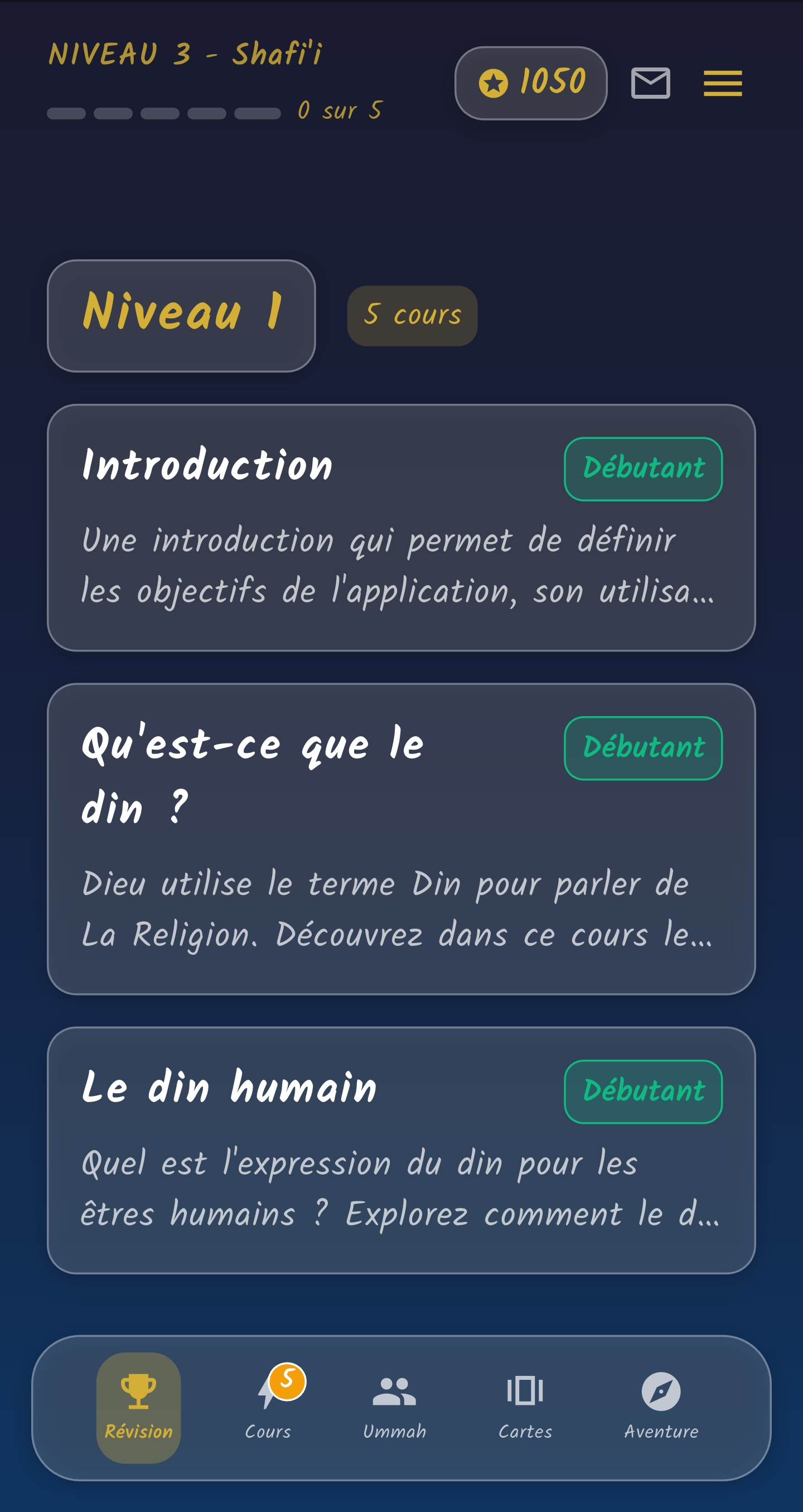 Écran d'accueil